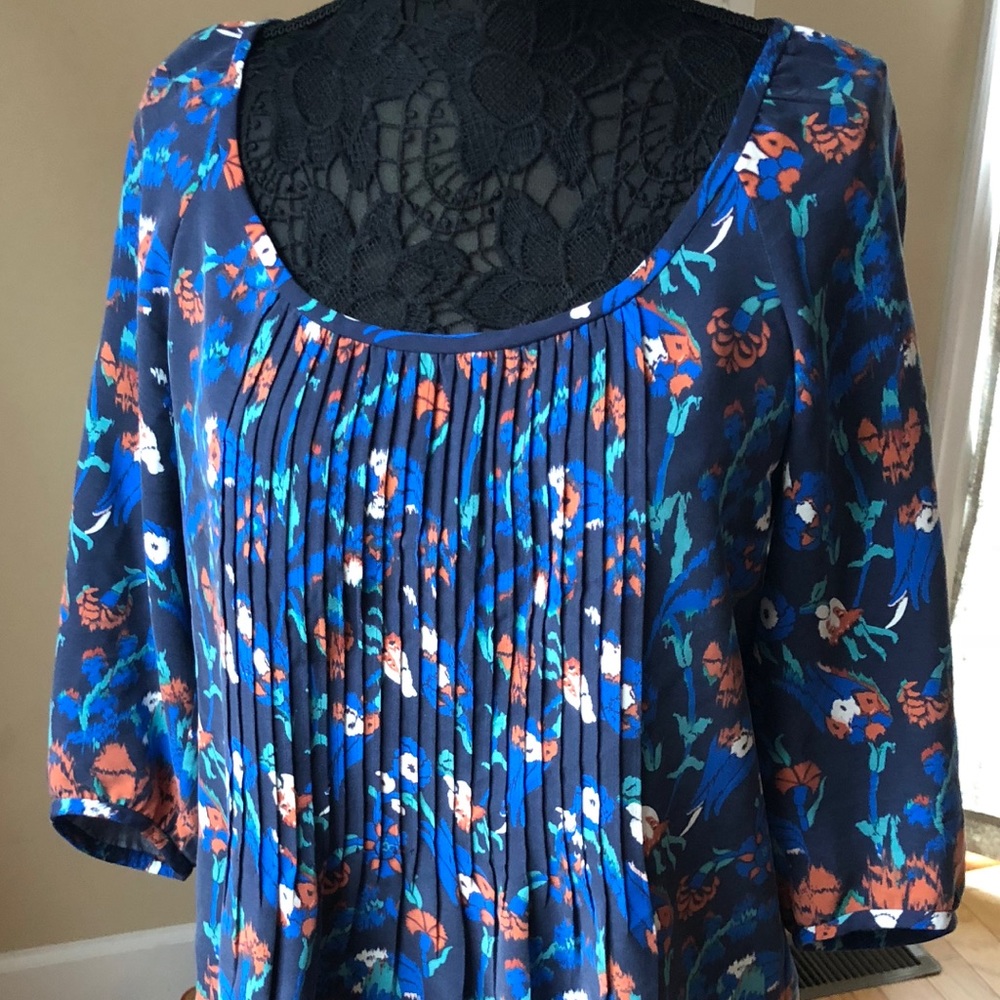 💯 Silk TIBI Printed Blouse Sz 10